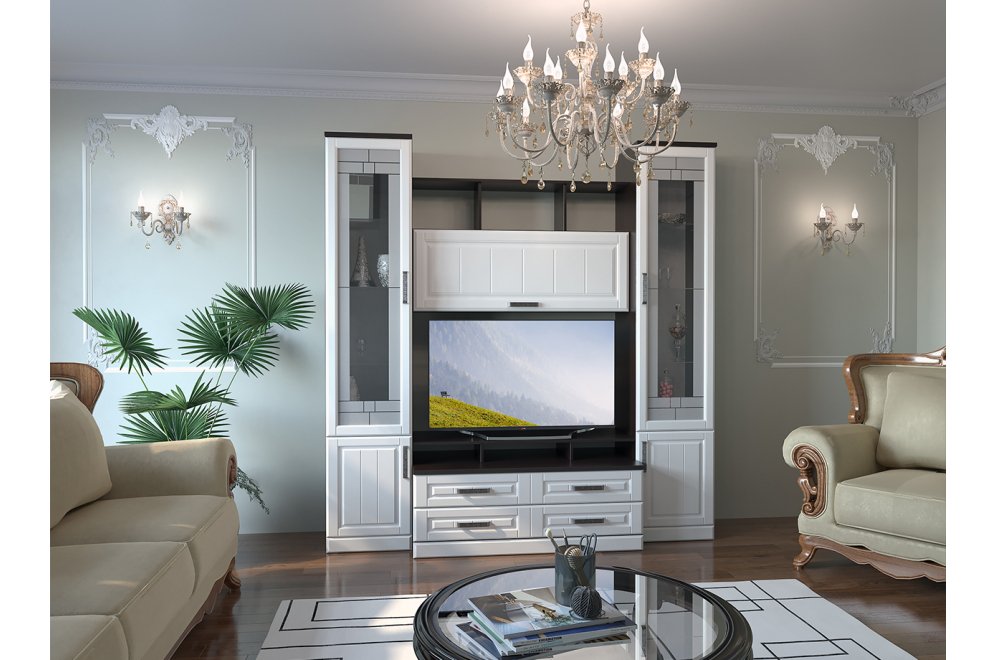 Модульная гостиная Рейна венге / белое дерево Модульная гостиная Рейна венге / белое дерево