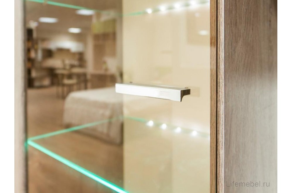 Стенка для гостиной Эйва (комплектация 1) фон бежевый / дуб верцаска Стенка для гостиной Эйва (комплектация 1) фон бежевый / дуб верцаска