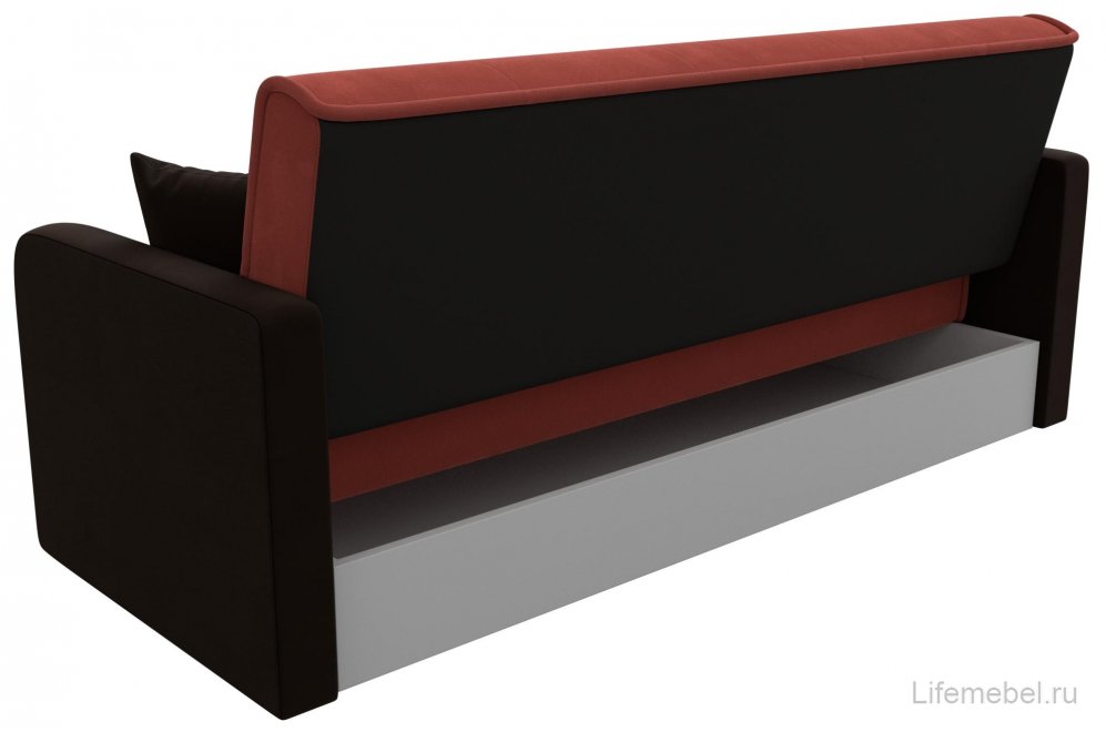 Диван Надежда коралловый / коричневый микровельвет Диван Надежда коралловый / коричневый микровельвет
