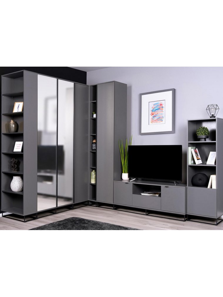 Стеллаж City узкий графит Стеллаж City узкий графит