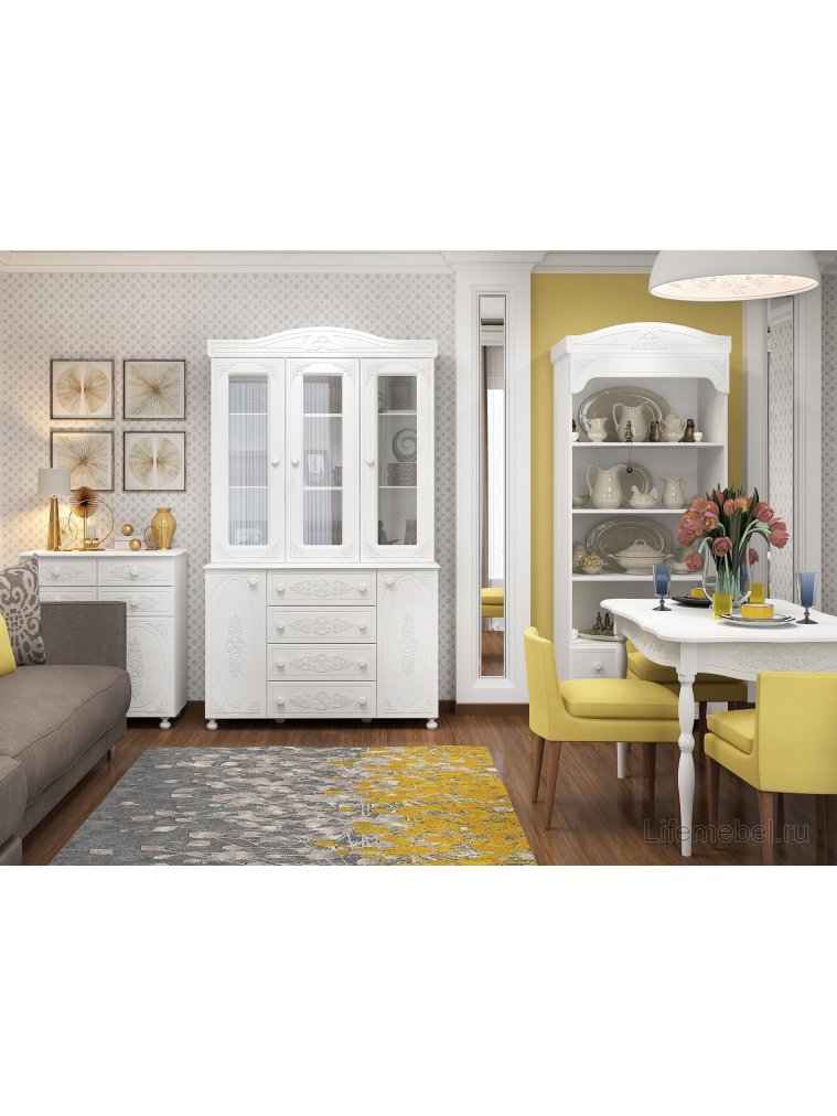 Стеллаж Ассоль АС-3 белое дерево Стеллаж Ассоль АС-3 белое дерево