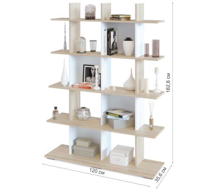 Стеллаж СТ-5 дуб сонома / белый Стеллаж СТ-5 дуб сонома / белый