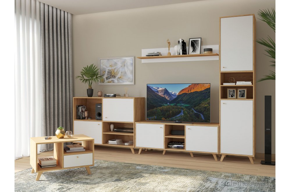 ТВ-тумба Ирма ИР-13 дуб крафт / белый структурный ТВ-тумба Ирма ИР-13 дуб крафт / белый структурный