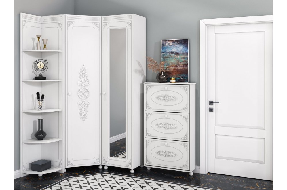 Модульная прихожая Ассоль АС-055 белое дерево (К) Модульная прихожая Ассоль АС-055 белое дерево (К)