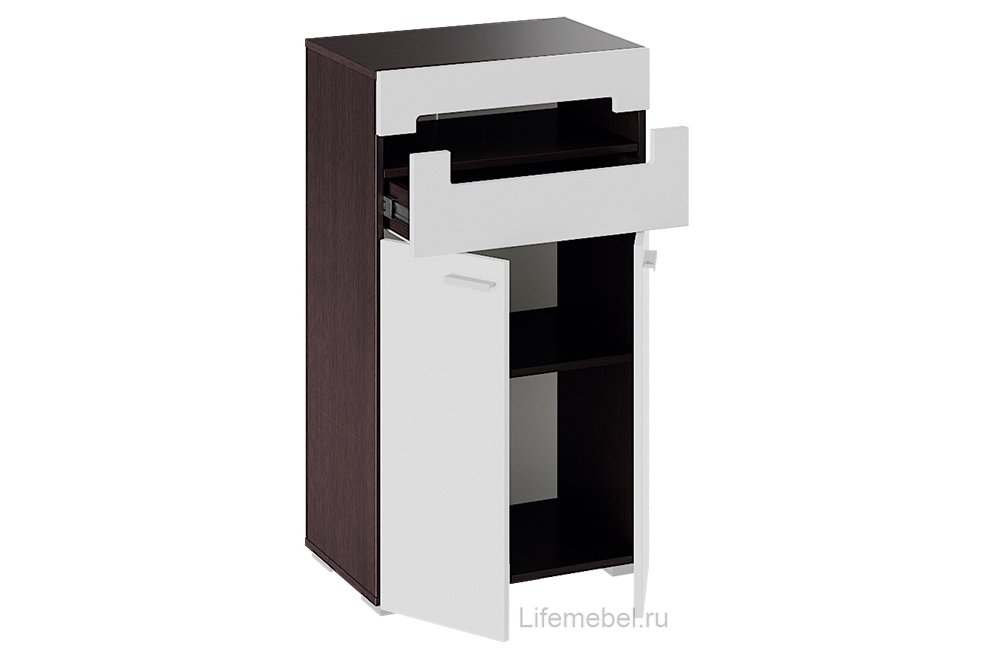 Модульная прихожая Фьюжн венге линум / белый глянец комплектация 2 Модульная прихожая Фьюжн венге линум / белый глянец комплектация 2