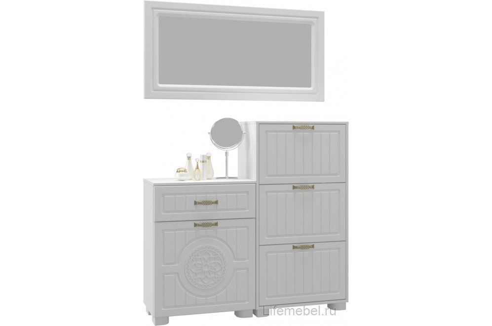 Обувница Монблан МБ-34К белое дерево Обувница Монблан МБ-34К белое дерево