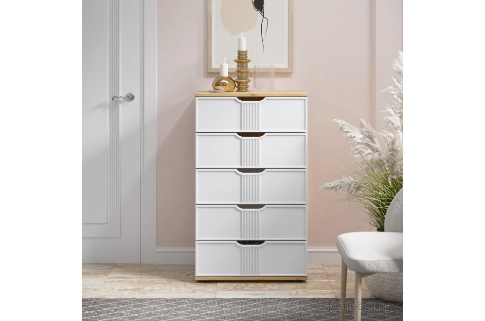 Комод Эмилия ЭЛ-18 дуб крафт золотой / меренга Комод Эмилия ЭЛ-18 дуб крафт золотой / меренга