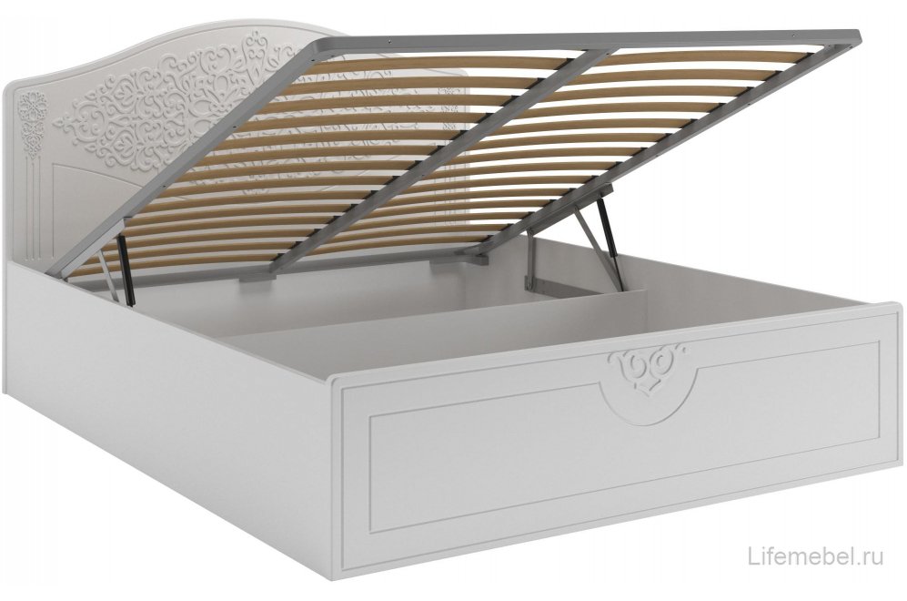 Двуспальная кровать Ассоль АС-30 160х200 с ПМ белое дерево Двуспальная кровать Ассоль АС-30 160х200 с ПМ белое дерево