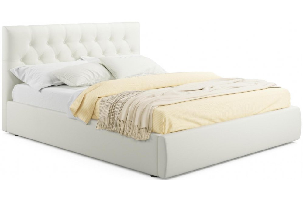 Двуспальная кровать Verona 180х200 с ПМ бежевый велюр Двуспальная кровать Verona 180х200 с ПМ бежевый велюр