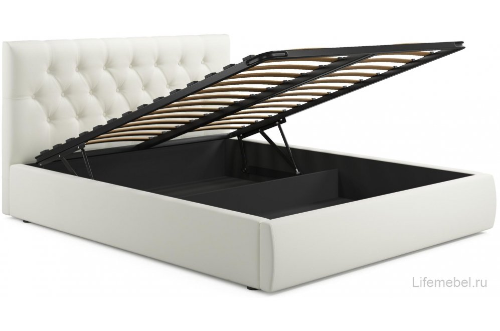 Двуспальная кровать Verona 180х200 с ПМ бежевый велюр Двуспальная кровать Verona 180х200 с ПМ бежевый велюр