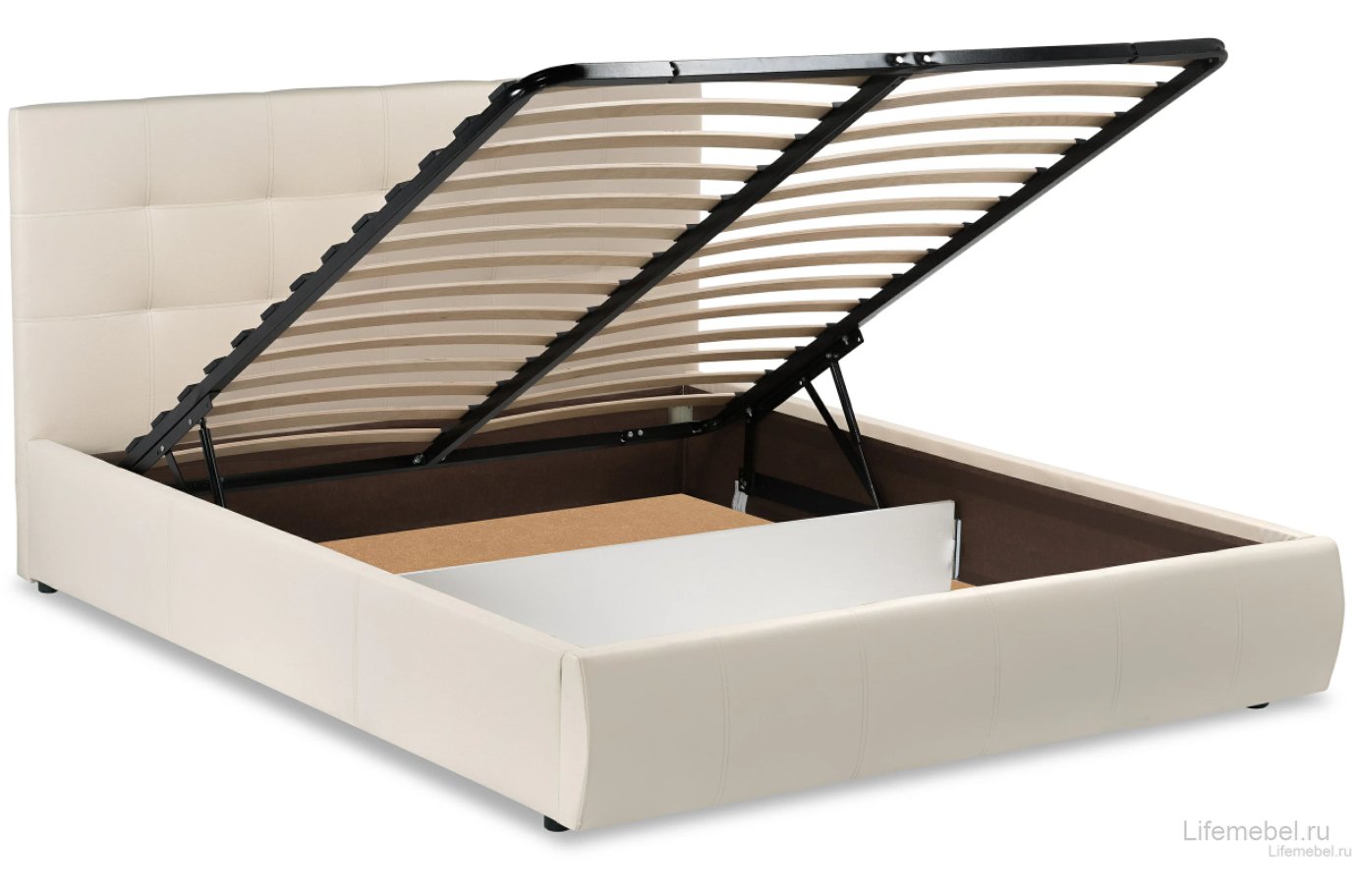 Полутораспальная кровать Афродита-2 140х200 с ПМ светло-серый велюр bingo ash