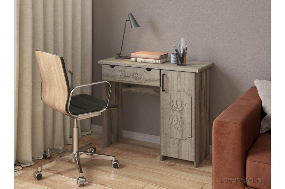 Туалетный столик ДримСтар ДС-2 дуб эвок / дуб сонома темный Туалетный столик ДримСтар ДС-2 дуб эвок / дуб сонома темный