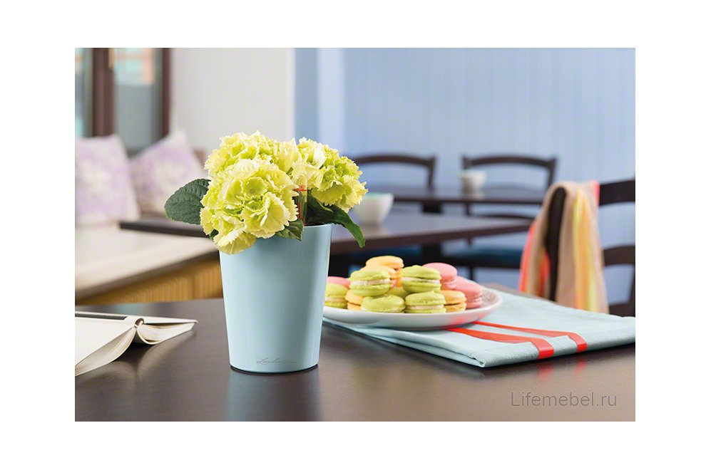 Кашпо Lechuza 14959 MINI-DELTINI серо-коричневый блестящий