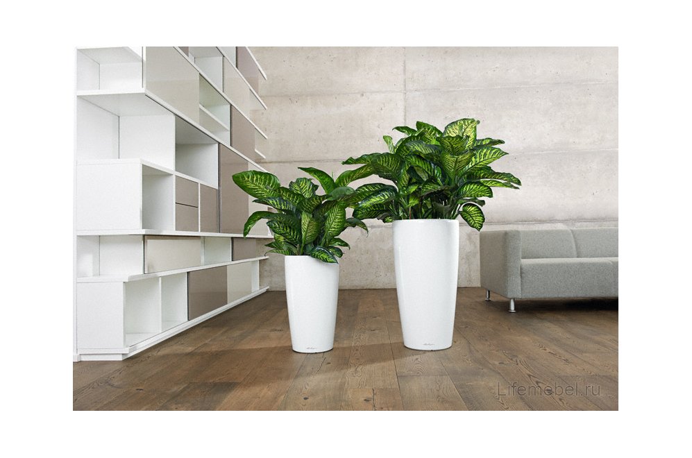 Кашпо Lechuza 15749 RONDO 40 Черный блестящий