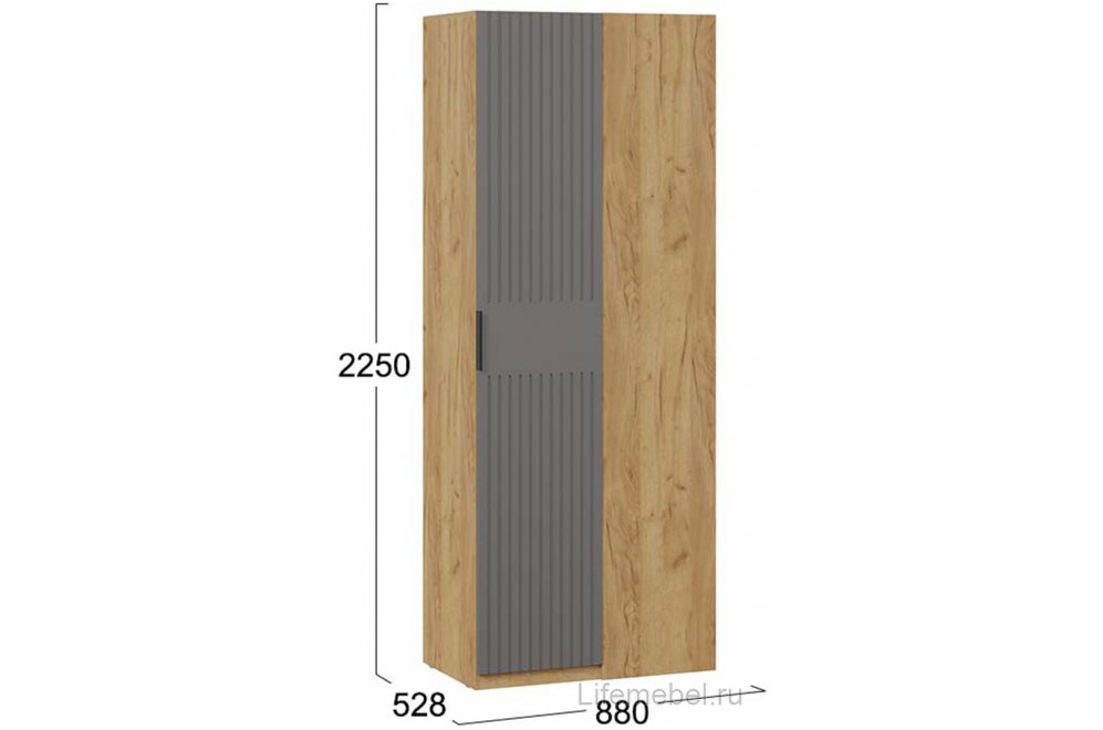 Шкаф Хилтон угловой дуб крафт золотой / графит матовый Шкаф Хилтон угловой дуб крафт золотой / графит матовый