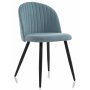 Стул на металлокаркасе Gabi 1 light blue / black голубой велюр