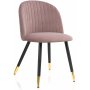 Стул на металлокаркасе Gabi light purple / black / gold розовый велюр / золото