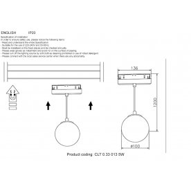 Магнитный трековый светильник CLT 0.33 013 5W BL 4000K