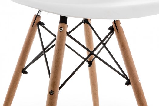Стул Eames PC-015 WL white / wooden legs