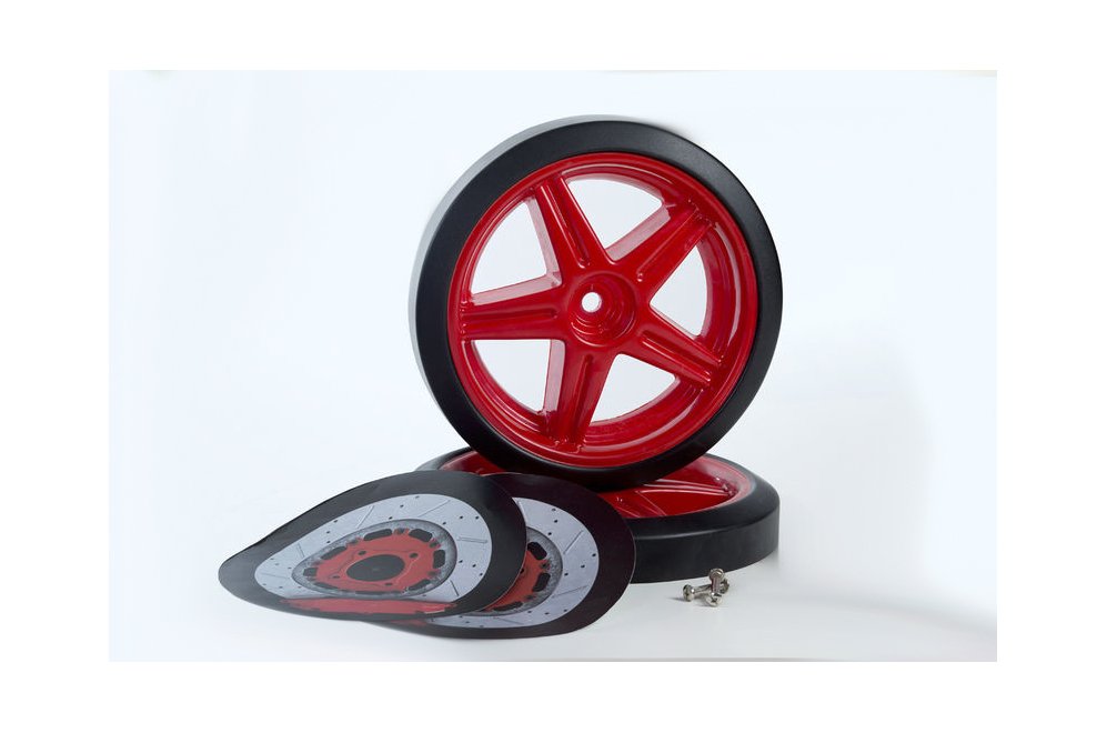 Объемные пластиковые колеса EVO 2 штуки красные