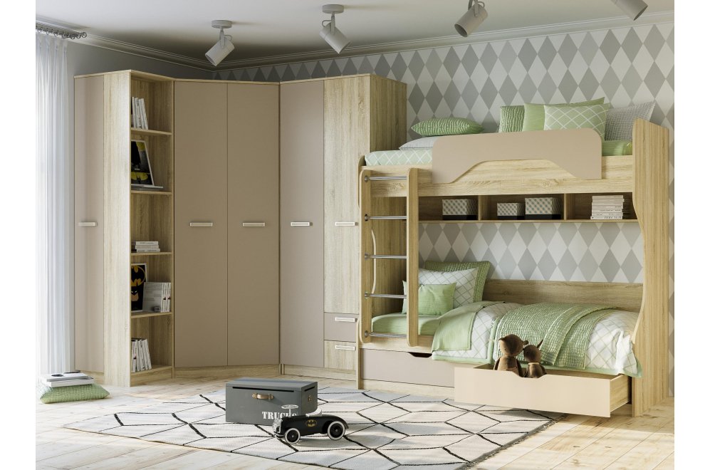 Комплект детской мебели Акварель капучино / дуб сонома комплектация 5