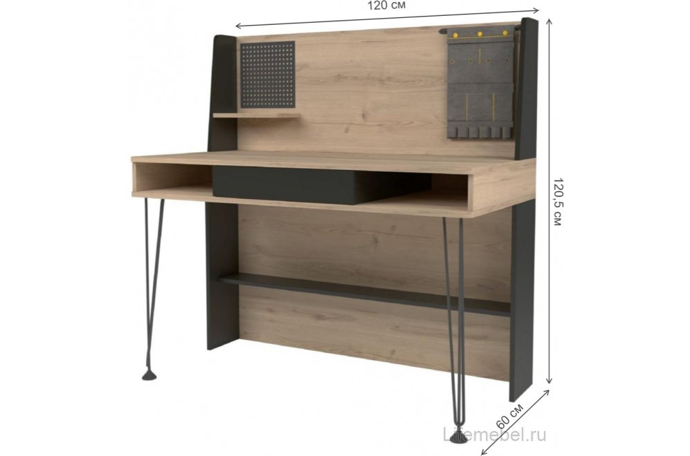 Комплект детской мебели Александрия антрацит / дуб ирландский комплектация 1