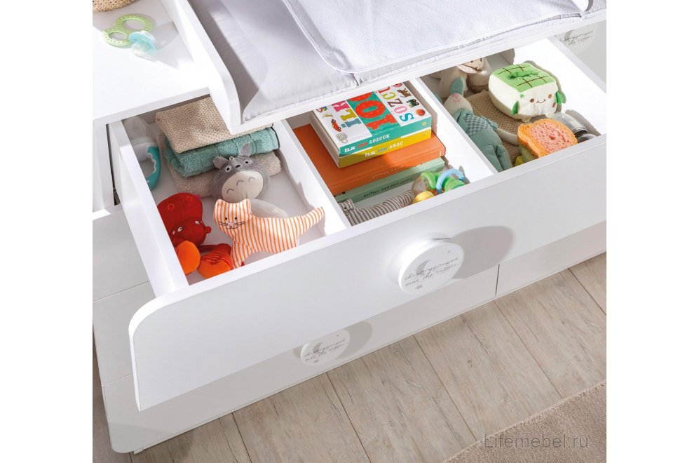 Комод детский Baby Cotton L белый
