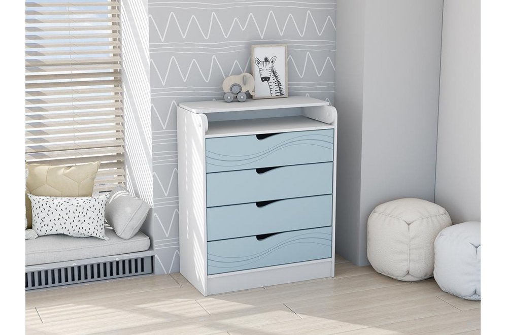 Комод Бриз 800 Волна раскладной белый / антарктида