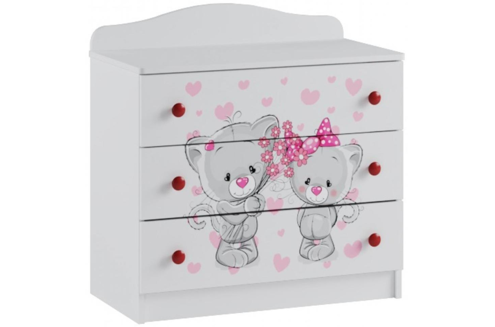 Комод Сладкий Соня белый / котята