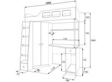 Кровать-чердак Астра 7