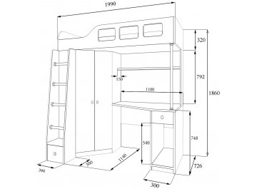 Кровать-чердак Астра 7