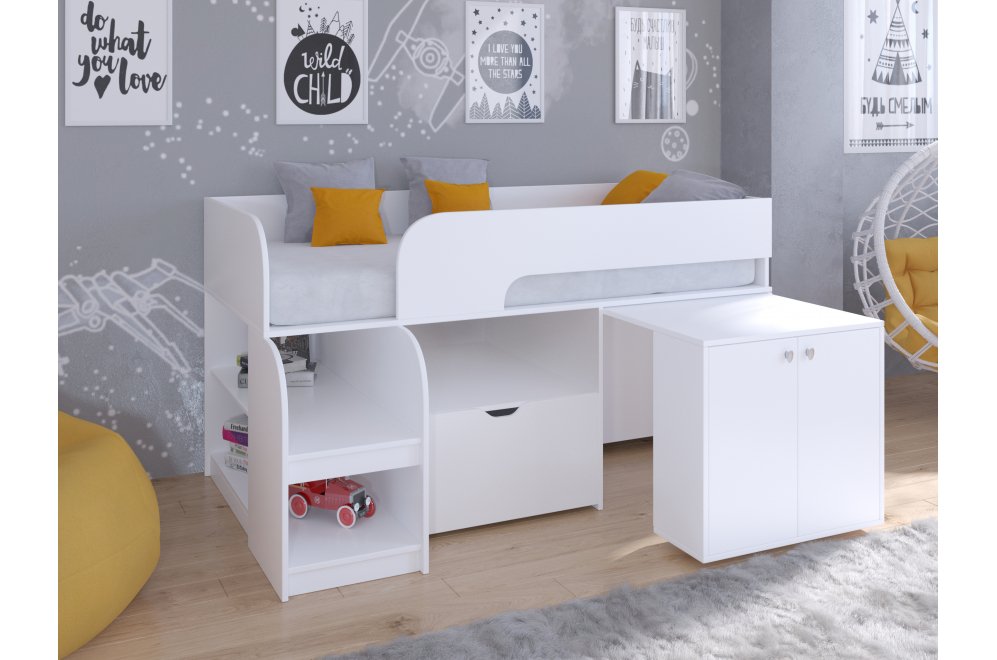 Кровать-чердак Астра 9/9 белый