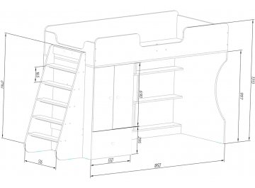 Кровать-чердак Р445 Капризун 1