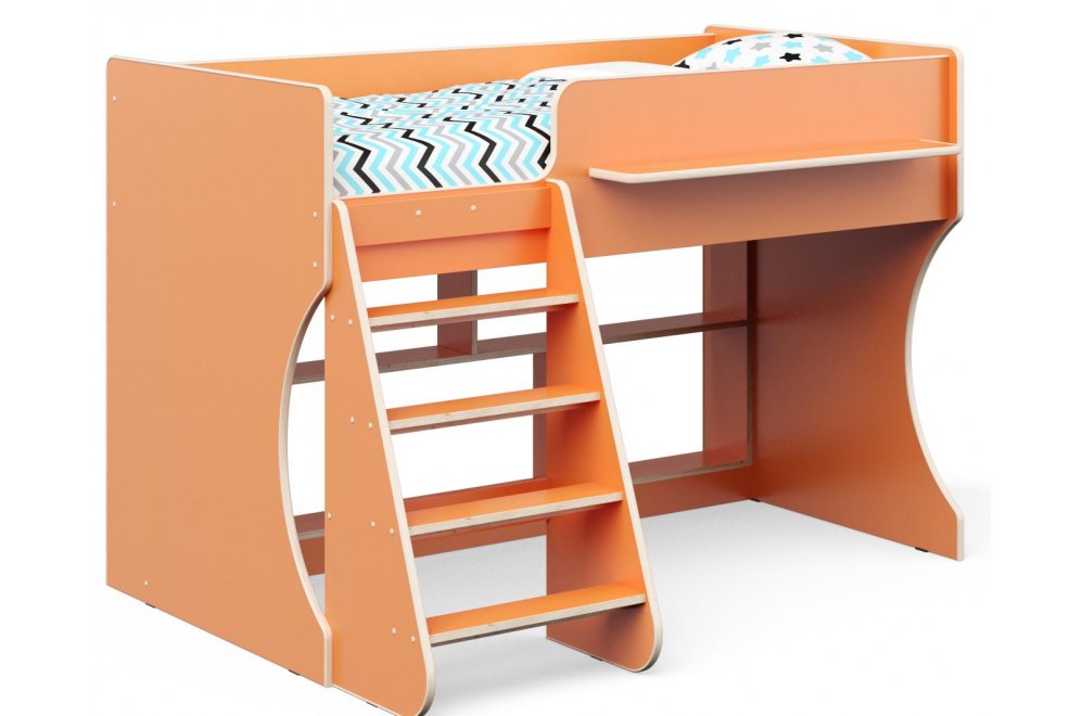 Кровать-чердак Капризун 2 Р436 оранжевая