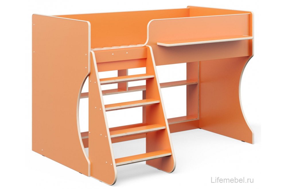 Кровать-чердак Капризун 2 Р436 оранжевая