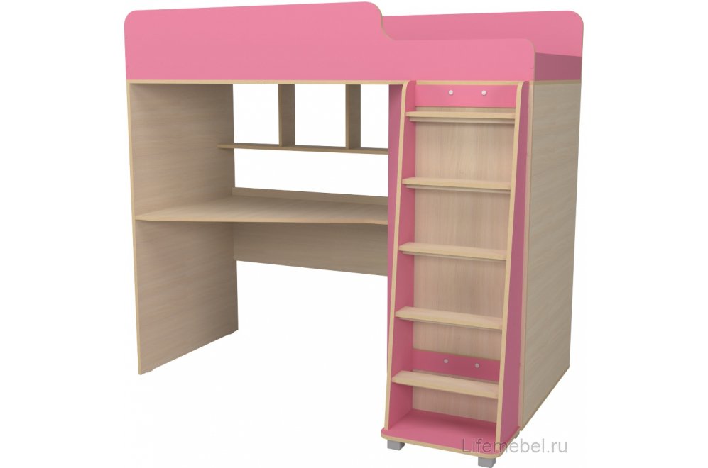 Кровать-чердак Капризун 5 Р440 розовая