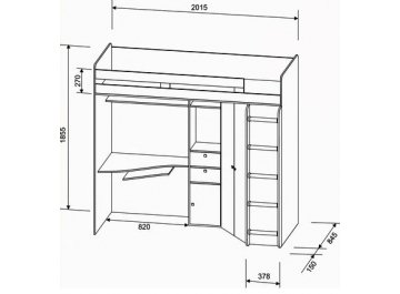 Детская кровать кровать Астра дуб молочный / голубой