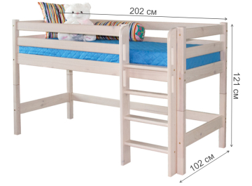Кровать-чердак Соня с прямой лестницей вариант 11