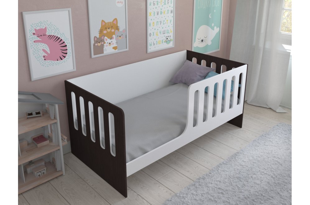 Кровать Астра 12 без ящика белый / венге