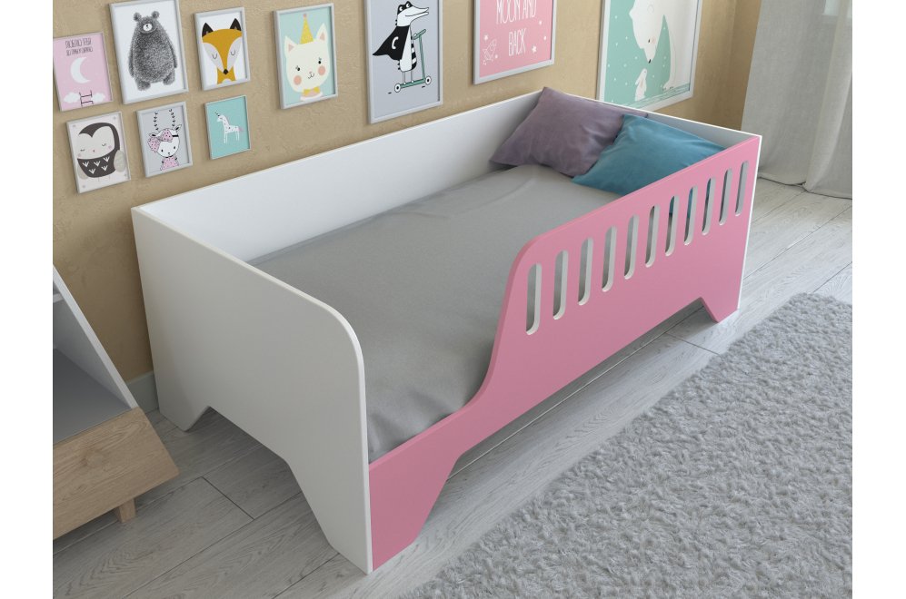 Кровать Астра 13 белый / розовый