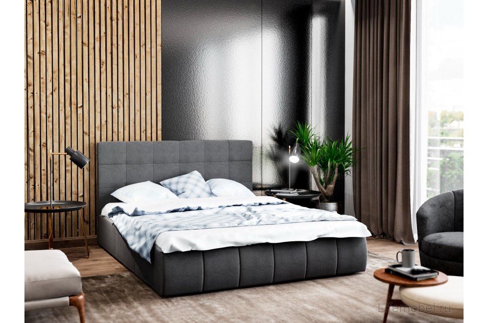 Полутораспальная кровать Афродита-2 120х200 рогожка серая