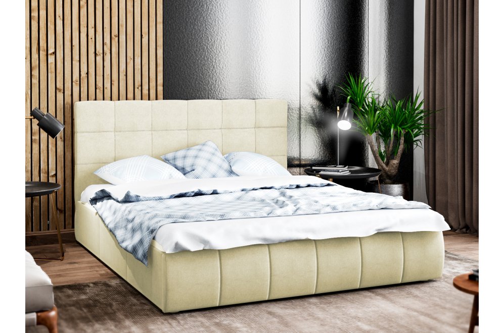 Полутораспальная кровать Афродита-2 120х200 с ПМ рогожка савана милк