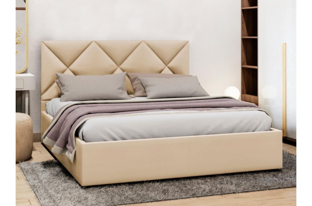 Полутораспальная кровать Афродита-6 120х200 с ПМ экокожа marvel cream