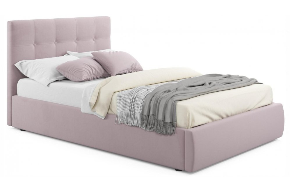 Полутораспальная кровать Selesta 120х200 с ПМ лиловый велюр