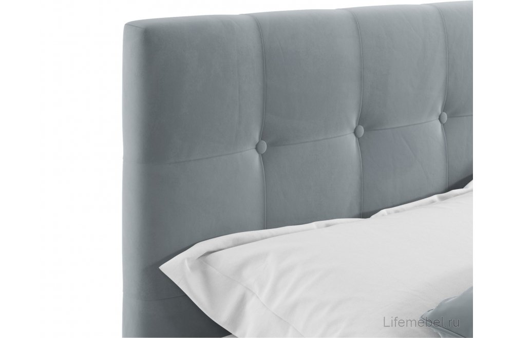Полутораспальная кровать Selesta 120х200 с ПМ серый велюр