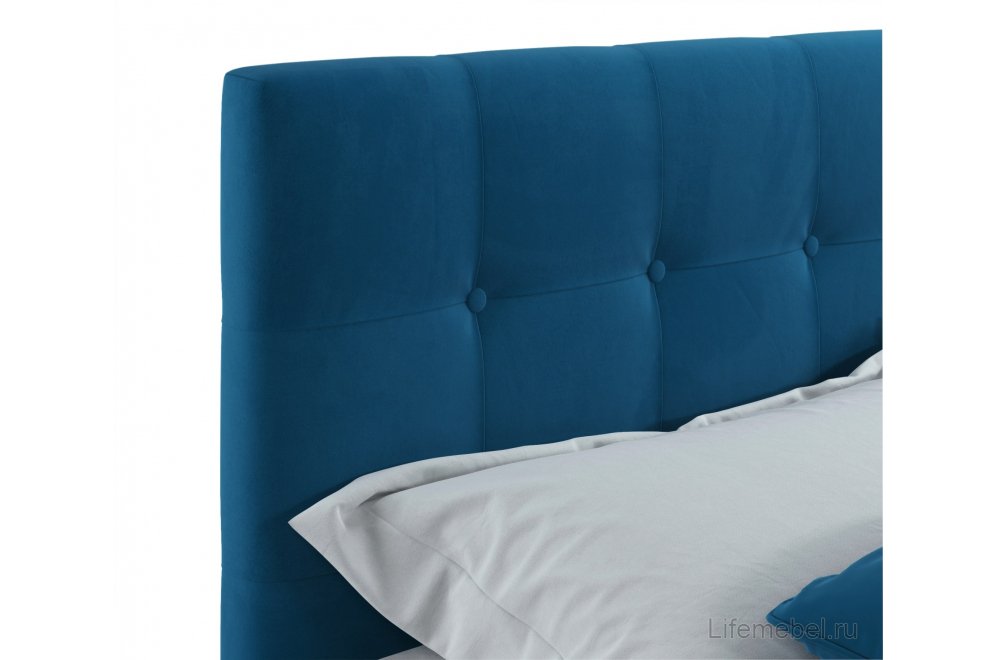 Полутораспальная кровать Selesta 120х200 с ПМ синий велюр