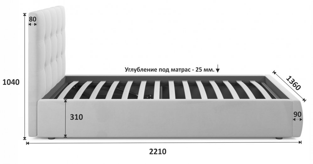Полутораспальная кровать Selesta 120х200 с ПМ велюр шоколад