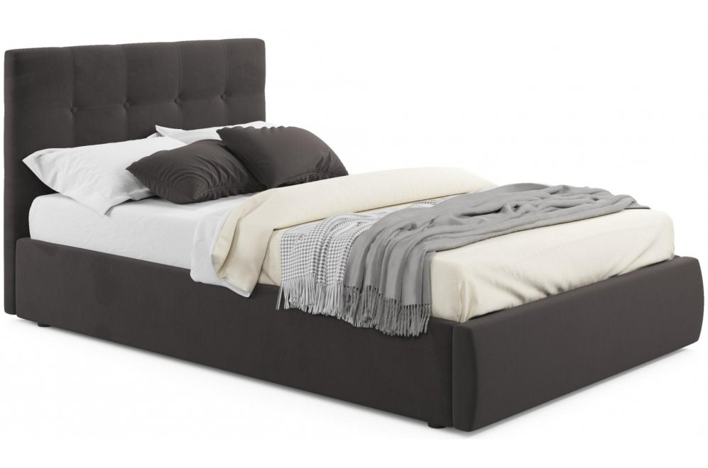 Полутораспальная кровать Selesta 120х200 с ПМ велюр шоколад