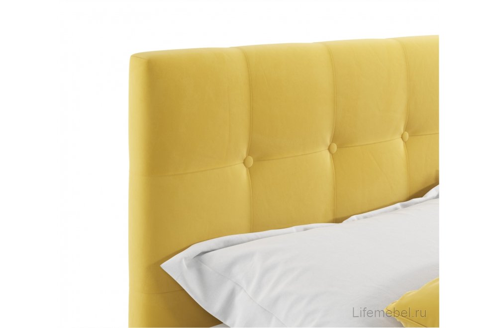 Полутораспальная кровать Selesta 120х200 с ПМ желтый велюр