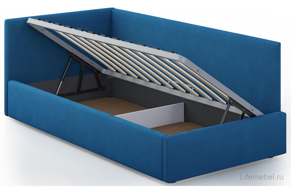 Тахта Каролина-2 120х200 с ПМ велюр bingo denim